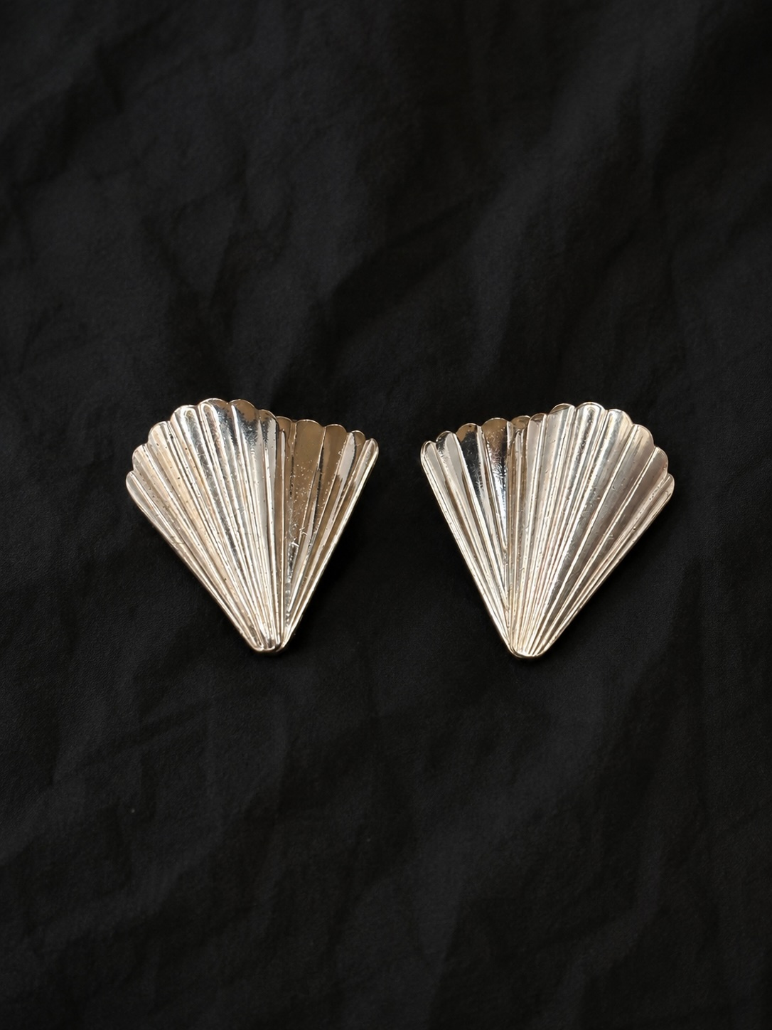Vintage Silver Art Deco Fan Earrings