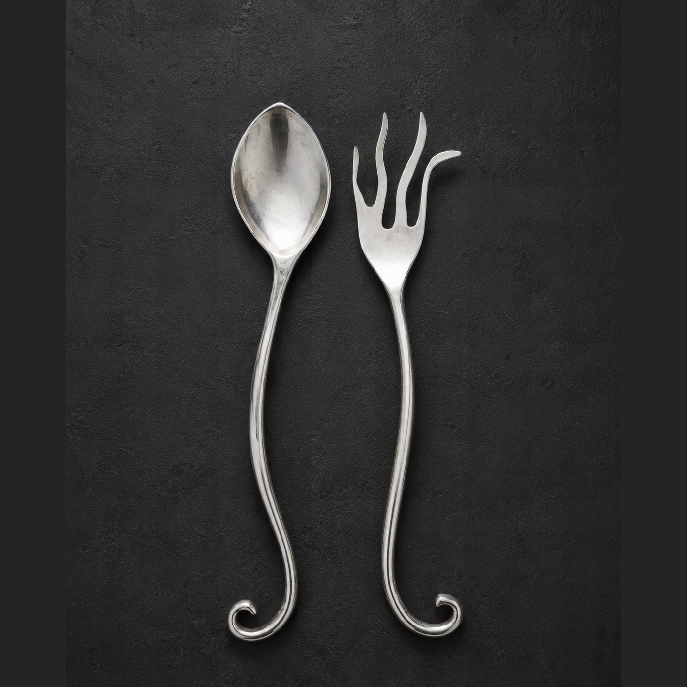 Vintage Aluminum Salad Serving Set